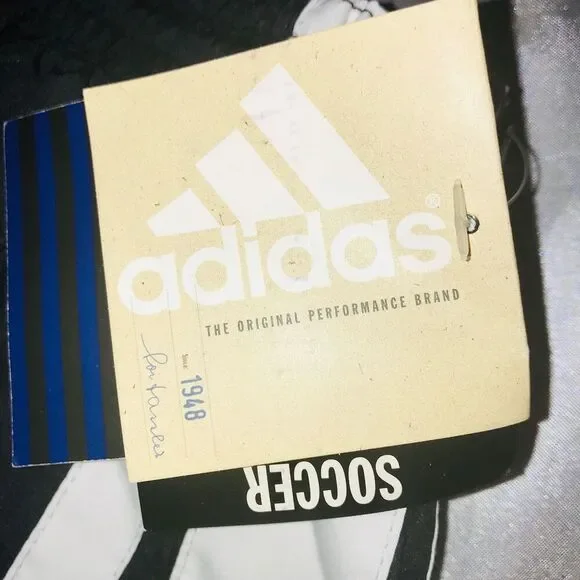 Adidas Vintage NWT Soccer Euro Team Shorts Nylon Black White Small - Picture 6 of 8